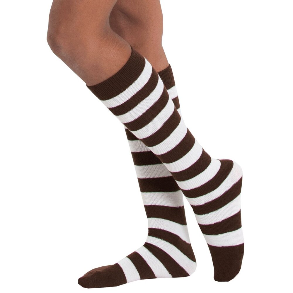 Brown/White Striped Socks